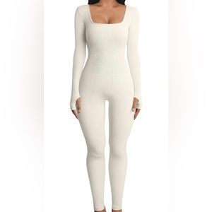 Workout Ribbed Long Sleeve Sport Jumpsuit